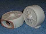 Wagonwheel Millennium shakers glazed bone white